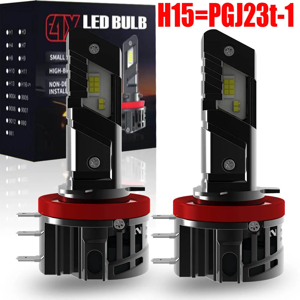 

2pcs H15 PGJ23t-1 Led Driving Daytime Running Lights Vehicles Headlight 12v Light Car Turbo Diode Bulb White DRL Moto Fog Lamp