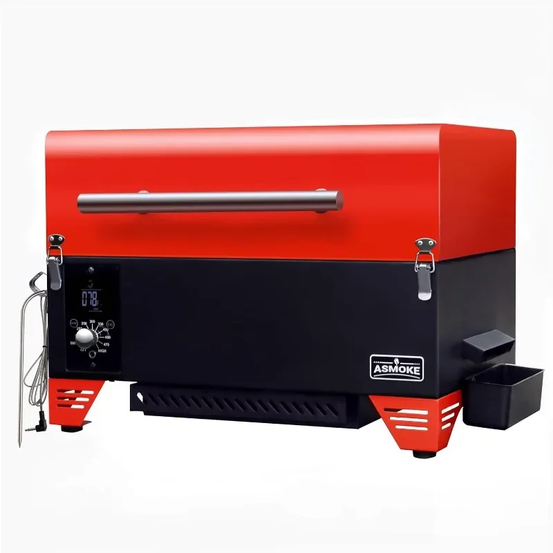 ASMOKE Portable Pellet Smoker Grill - AS350 256 sq. Pellet Smoker Grill w/Meat Probe, ASCA System™ Pellet Grill, Portable Smoker