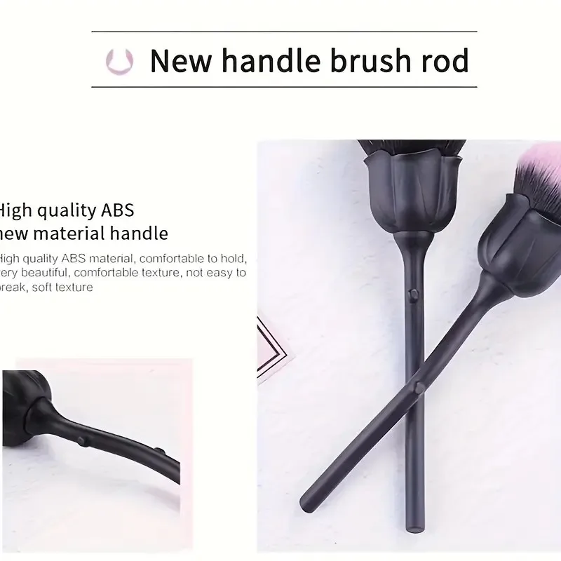 Juego de pinceles de oro rosa de 2 piezas |   Brocha de maquillaje en polvo y rubor de doble cabezal (negro/dorado) |   Cepillo facial grande y esponjoso para mejillas y ajuste