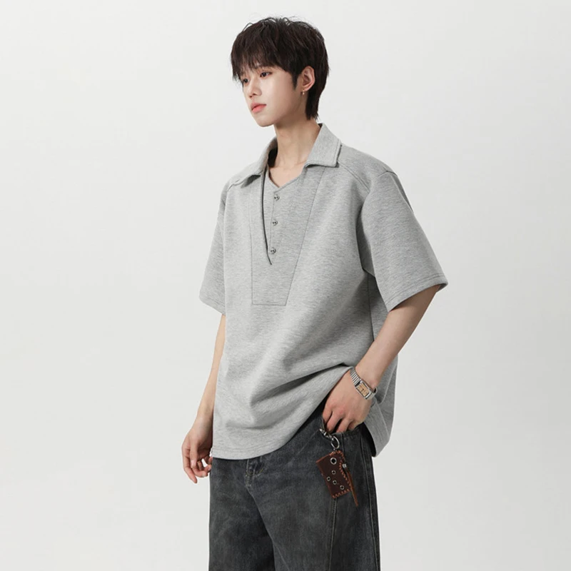 LUZHEN 2026 Summer Fake Two Piece Design Lapel Short Sleeve Shirts Men's Fashion Korean High Quality Casual Male Clothes JY7042
