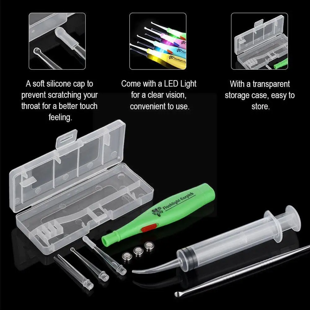 Tonsil Stone Remover Tool With Led Light Box & Irrigation Flush Extractor & Syringe Ear Care Syringe Whitening Products R7g0