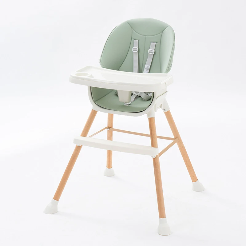 Hot Sale Wooden High Chair With Tray Adjustable Baby Highchair Solution For Babies Toddlers Dining Chair