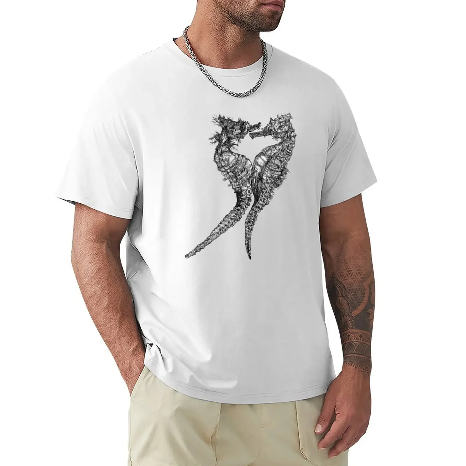 Chris and Gladis - Seahorses in love T-Shirt cute tops vintage clothes oversized t shirts for men