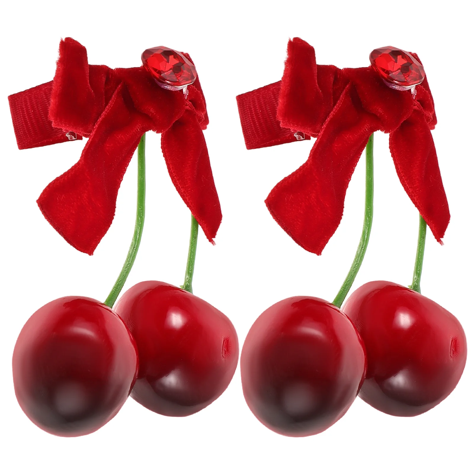 Cherry Barrettes Winter Accessories Hair for Women Bang Clip Claw Clips Holiday Metal Blueberry Red Fruit Bow