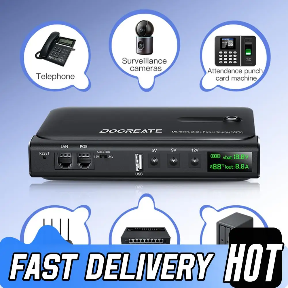 Alimentation sans interruption UPS avec batterie remplaçable haute puissance 36 W et écran LED multi-interface et commutateur sans couture instantané