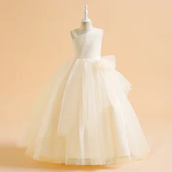 Girls Party Dresses 4 Colors 120cm-170cm Children Christmas Dress Birthday Wedding Ball Gown Holiday Gauze Vestidos