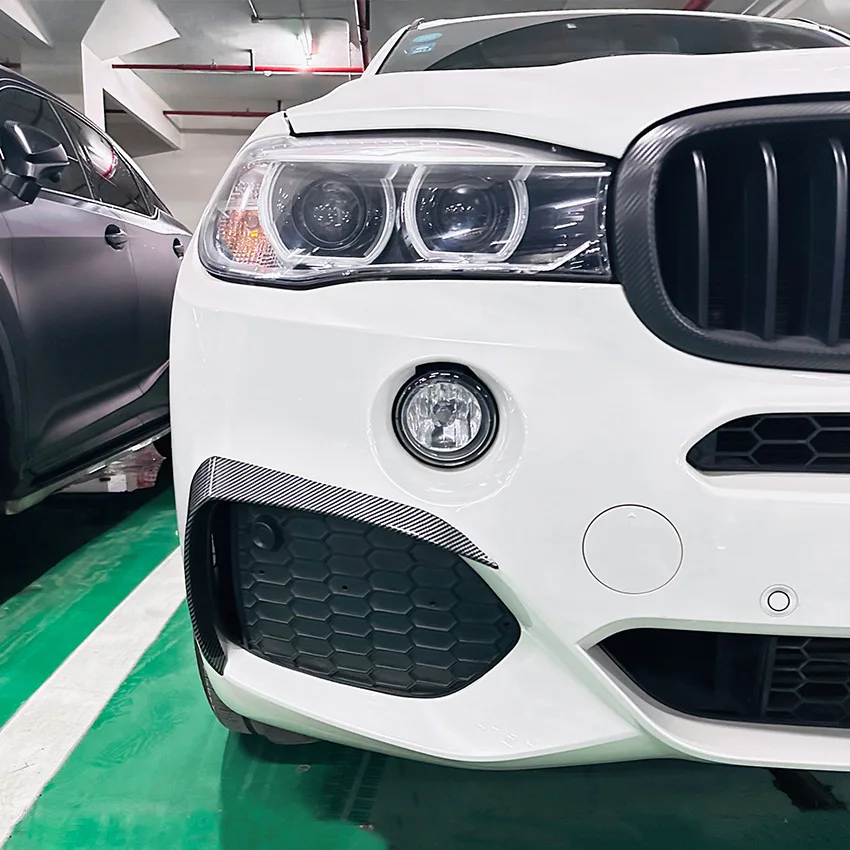 F15 M Sport Car Front Bumper Side Canards For BMW X5 2014-2018 Spoiler Diffuser Splitter Fog Light Cover Trim Body Kits