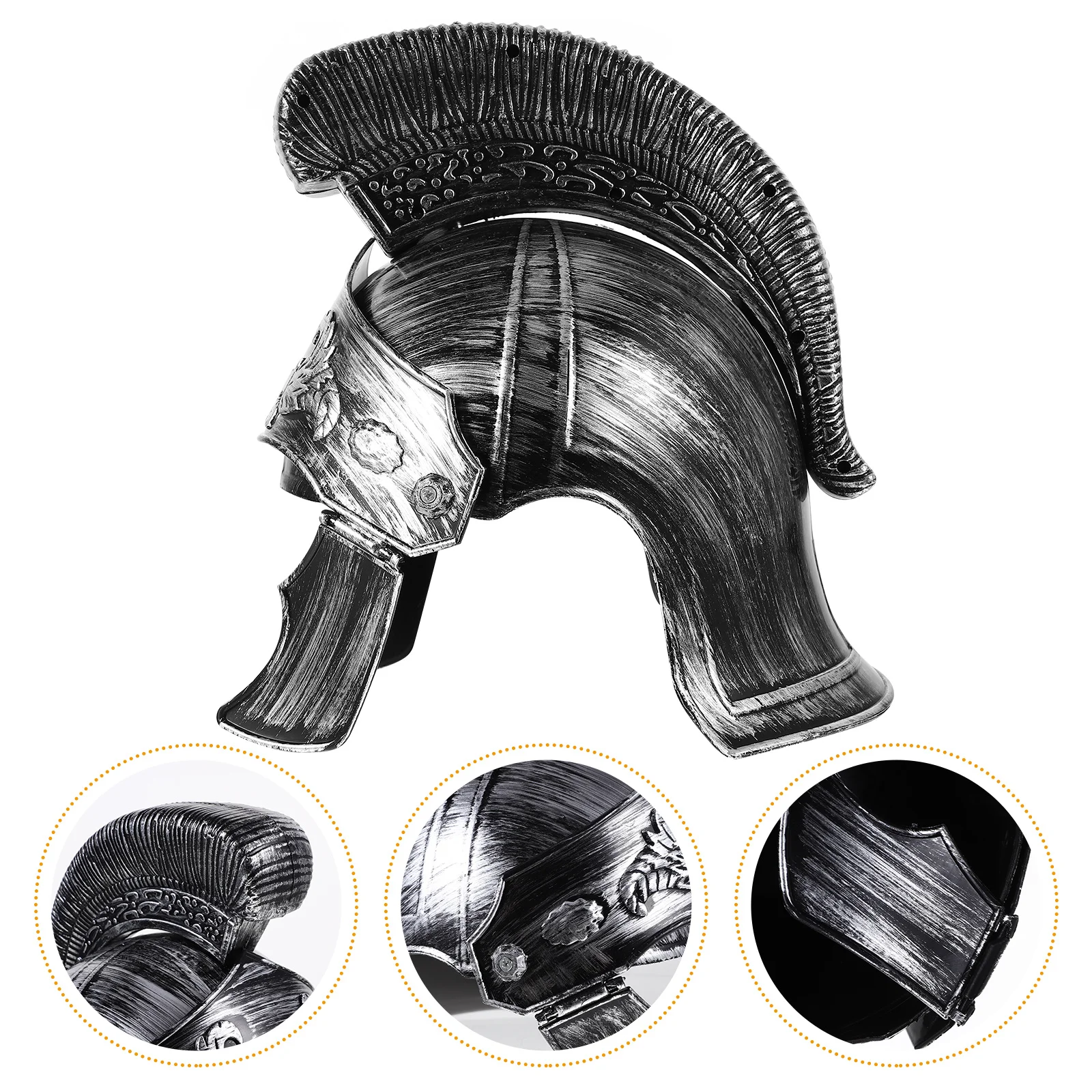 

Roman Hat Adult Cosplay Halloween Party Prop Medieval Soldier Costume Headwear Silver Color