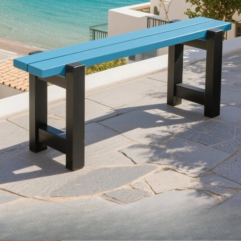 Internet celebrity outdoor park chair patio bench preservative wood outdoor leisure bench rest bench waterproof sun protection