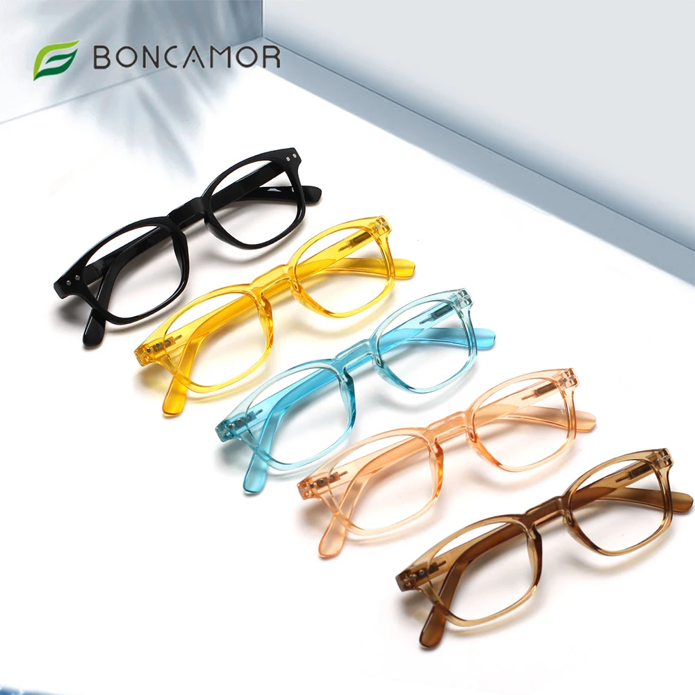 

Boncamor 2022 Reading Glasses Blue Light Blocking Prescription Anti UV Computer Goggles Men Women Diopter Decorative Eyeglasses