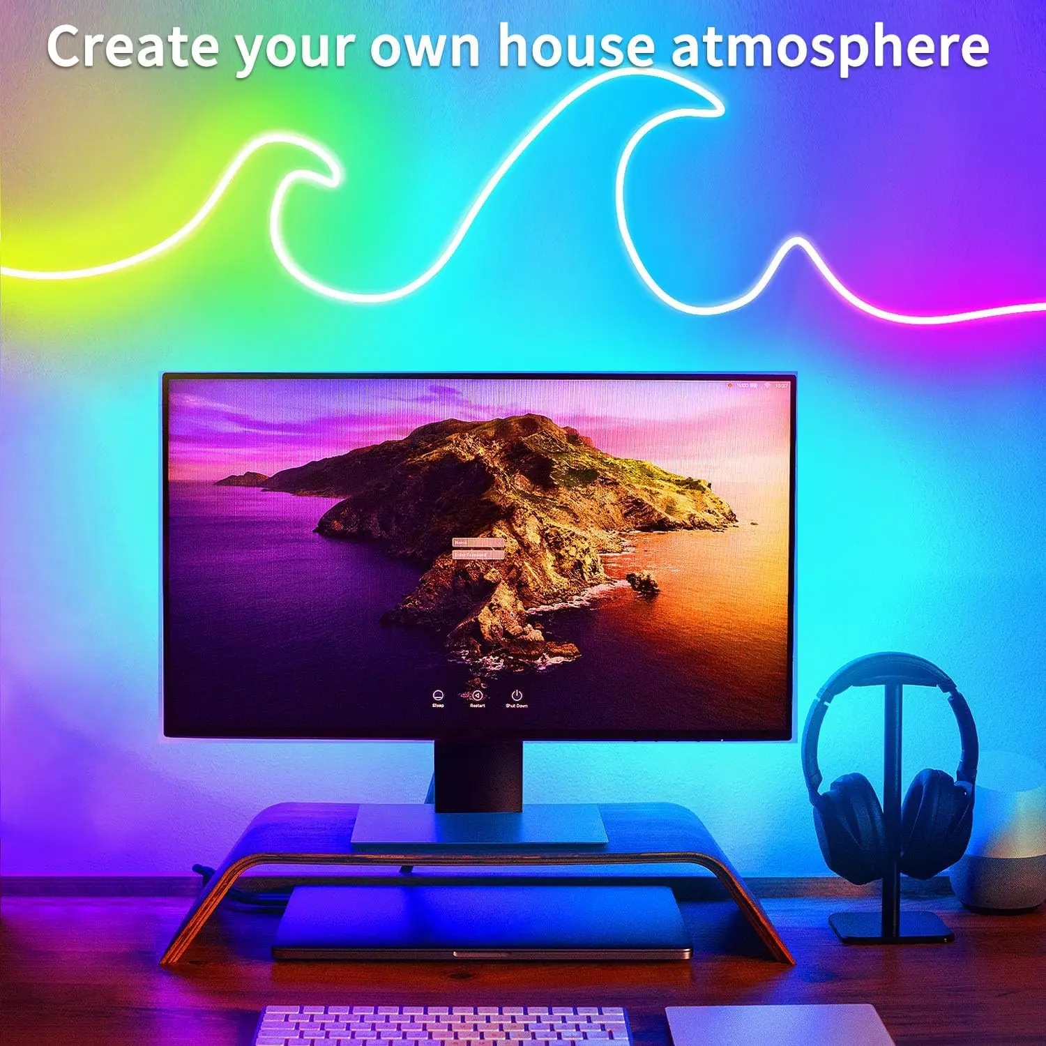 

Неоновая лампа 5RGB, 1-5 м, мягкая неоновая лампа USB с инфракрасным управлением/APP, музыкальный синхронный пульт дистанционного управления для украшения дома.