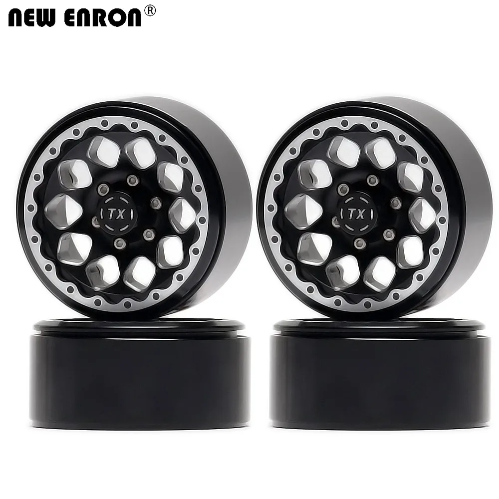 

NEW ENRON 4Pcs Aluminum 1.9" Beadlocks Rim Black Metal Hub For Axial SCX10 D90 D110 RC Car Rock Crawler MST TF2 TRX-4 TRX4 T4