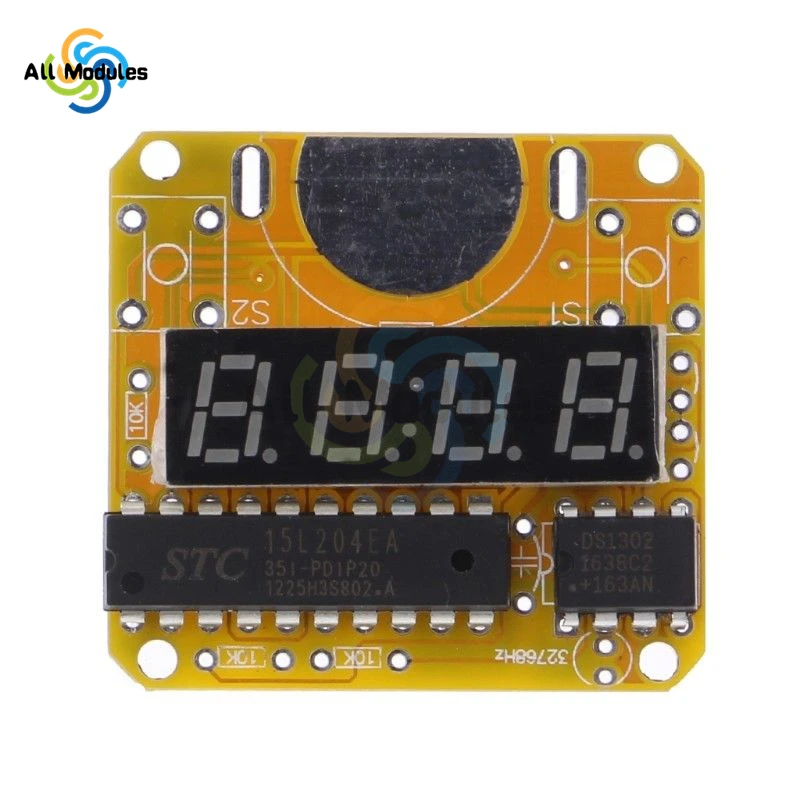 Smart Electronic Single Chip Microcomputer DC 3V LED Digital Watch Electronic Clock DIY Kit With Transparent Cover DIY Kit