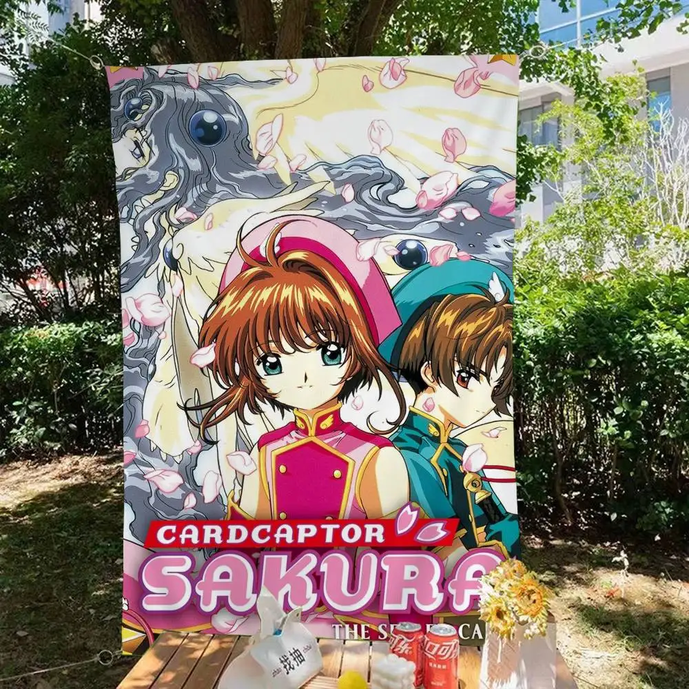 Cardcaptor Anime Sakura Cartoon Flag Art Science Fiction Room Home Decor Wall Hanging Home Decor Banner