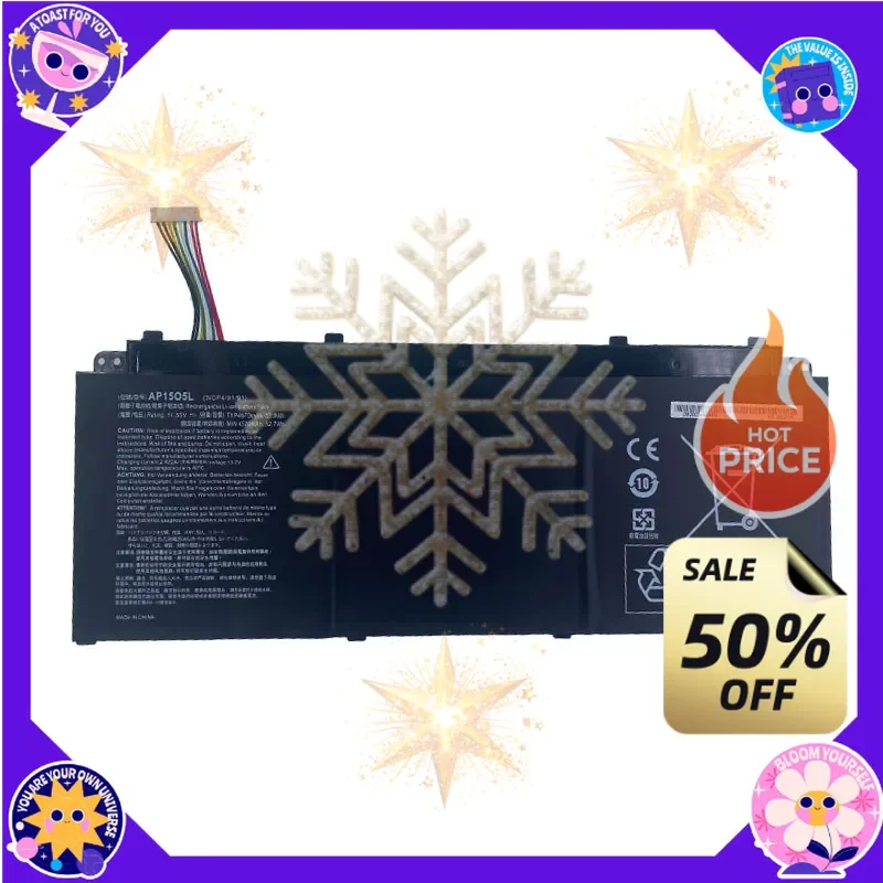 SWZY HOT SALE  AP1505L AP15O5L Laptop Battery for Acer Aspire SF514-51 Swift 5 S5-371-52JR S5-371-7278 767P CB5-312T AP1503K 11.