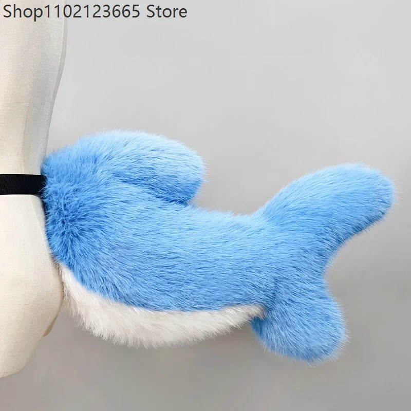 Orc Plush Costume Accessory Shark Tail Plush Animal Tails Cosplay Prop Detachable Tail Perfect For Carnivals Anime Conventions
