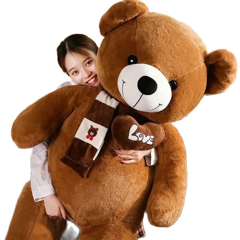 80-120cm Bear Plush Pillow Lovely Cushion Stuffed Soft Animal Toys Sleeping Doll For Girls