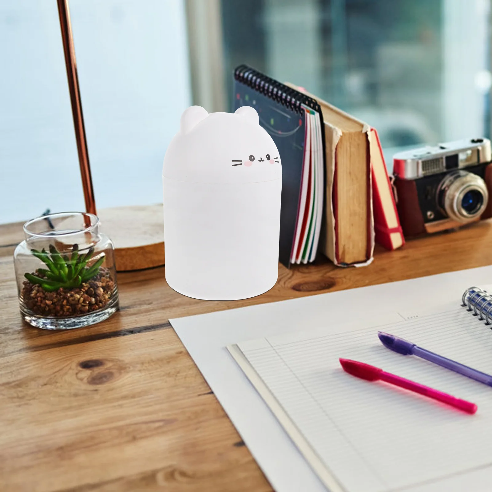 

Adorable Cartoon Bear Design Desktop Trash Can Daily Use Multi- Accessories Cute Trash Can Home Supplies