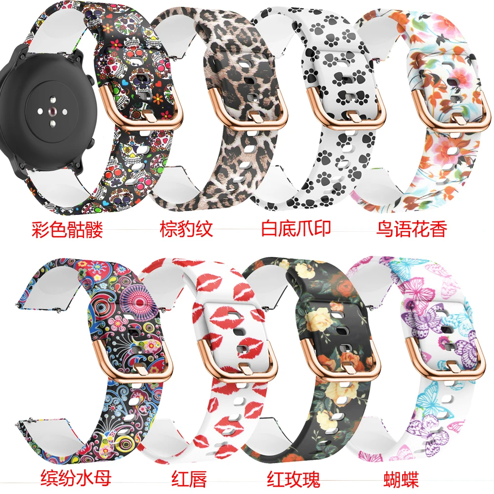 Correa de reloj de tela impresa de 22mm para HONOR Watch 4 Pro/GS 3/GS Pro, correa de cuero de repuesto, accesorios de pulsera