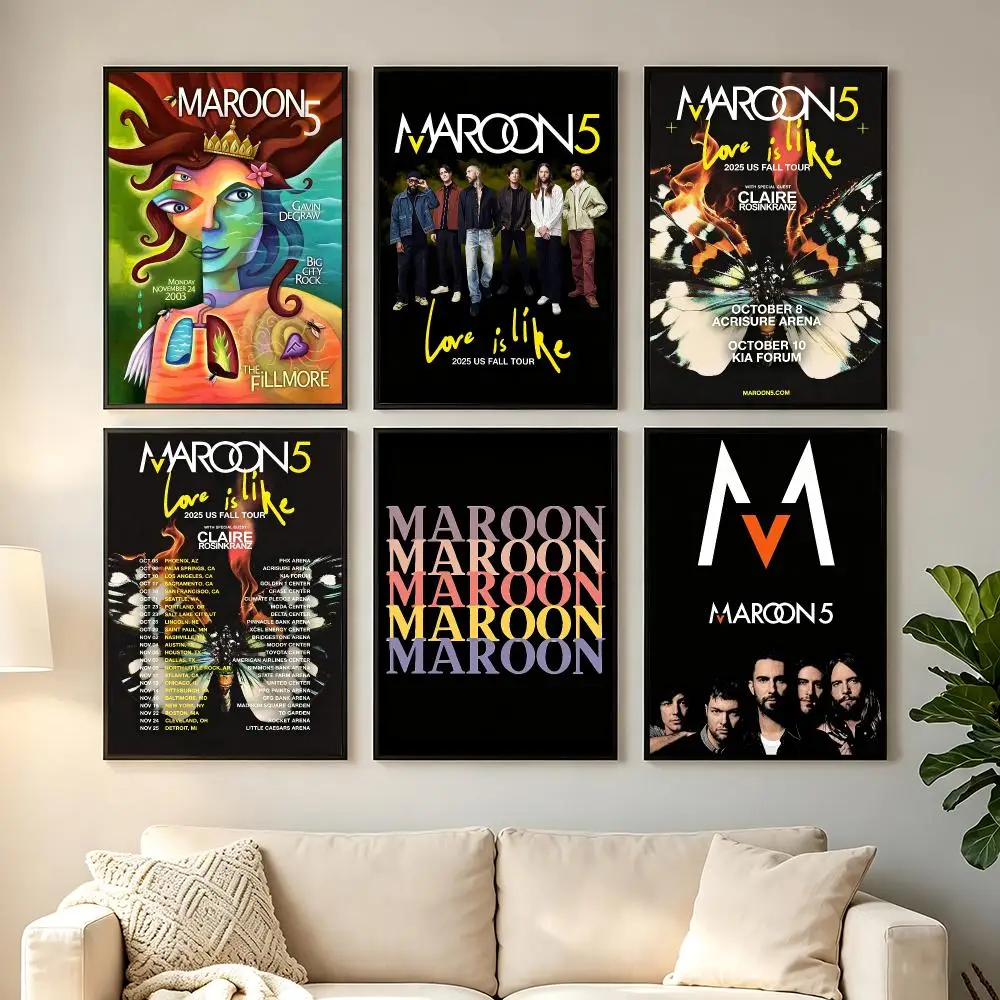 band Maroon 5 Poster Poster HD Printing Comfortable and Fresh Style Wall Art Home Decor Living Room Cafe Gift