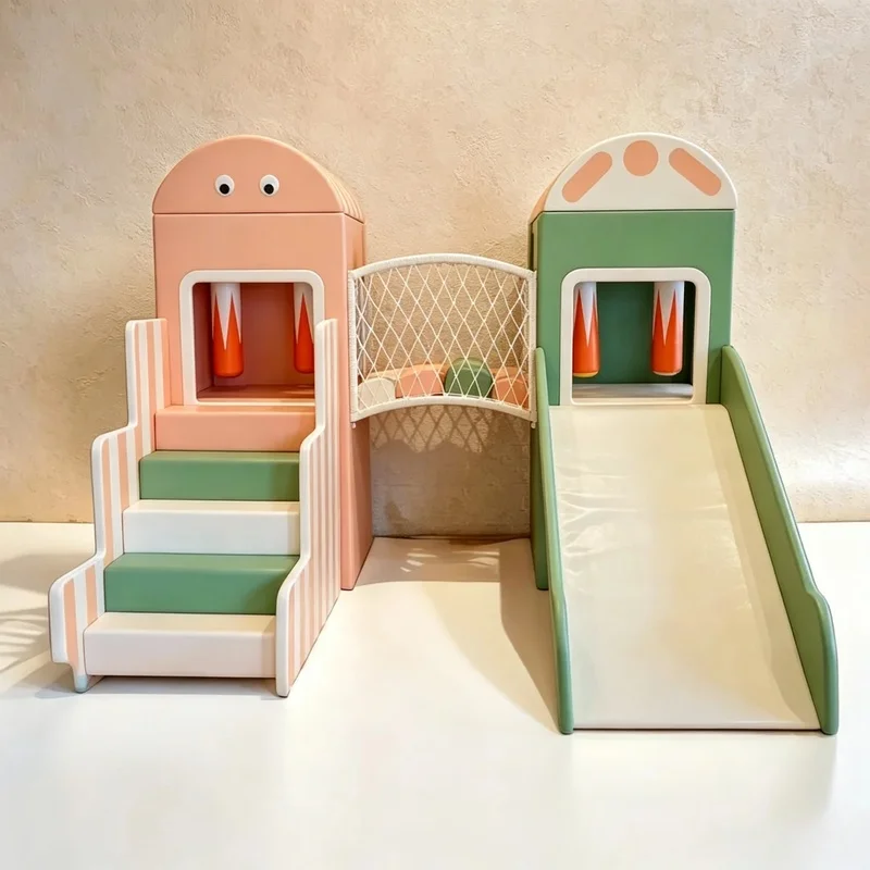Custom Colorful Soft Play Castle Indoor Playground Equipment Kids Slide Climber Bridge Playhouse for Party Rental Cafe