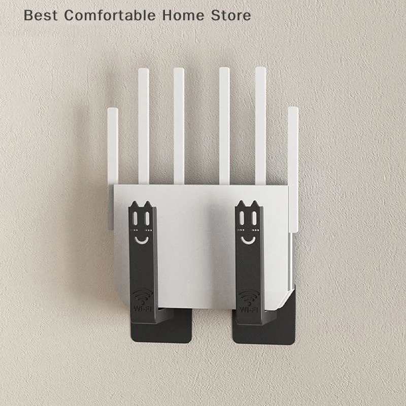 Staffa di supporto per apparecchio a parete da 4 pezzi Supporto di posizionamento Wifi per supporto di archiviazione per router domestico Set-top box per artefatti da parete