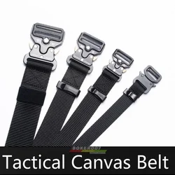 3CM Snake Buckle Tactical Canvas Belt Student Outdoor Training Jeans Function Buckle Belt Lengthened