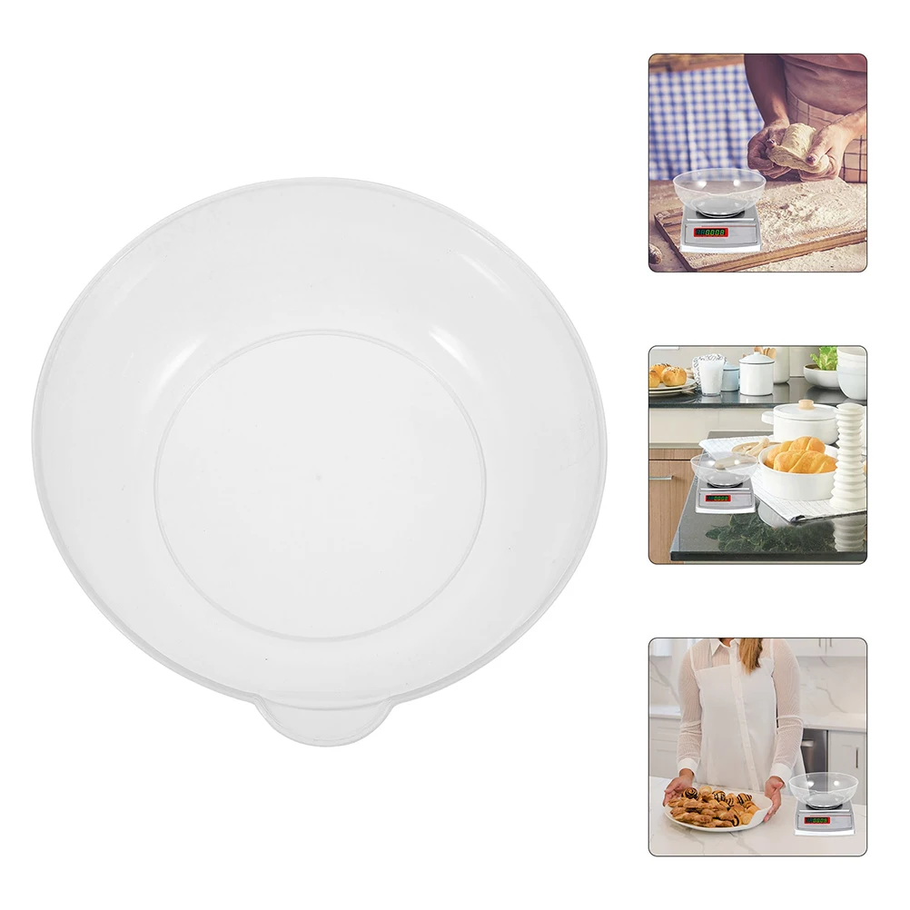 

5 Pcs Kitchen Weighing Pan Tray Coffee Bean Scale Electronic Storage Plastic Dishes Round