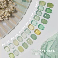 1/12PCS 2025 New Gel Nail Polish Kit - Milky Mint & Verdant Green Icy Jelly,Summer Nail Supplies for Salon/DIY Nails