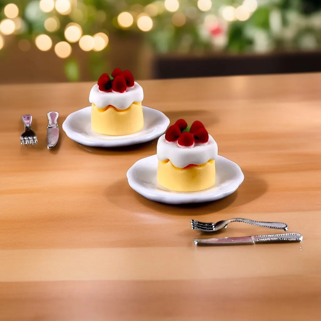 10 Pcs Japanese Miniature 3D Food Sculpture Strawberry Cake Cream Resin DIY Materials Resin Dollhouse