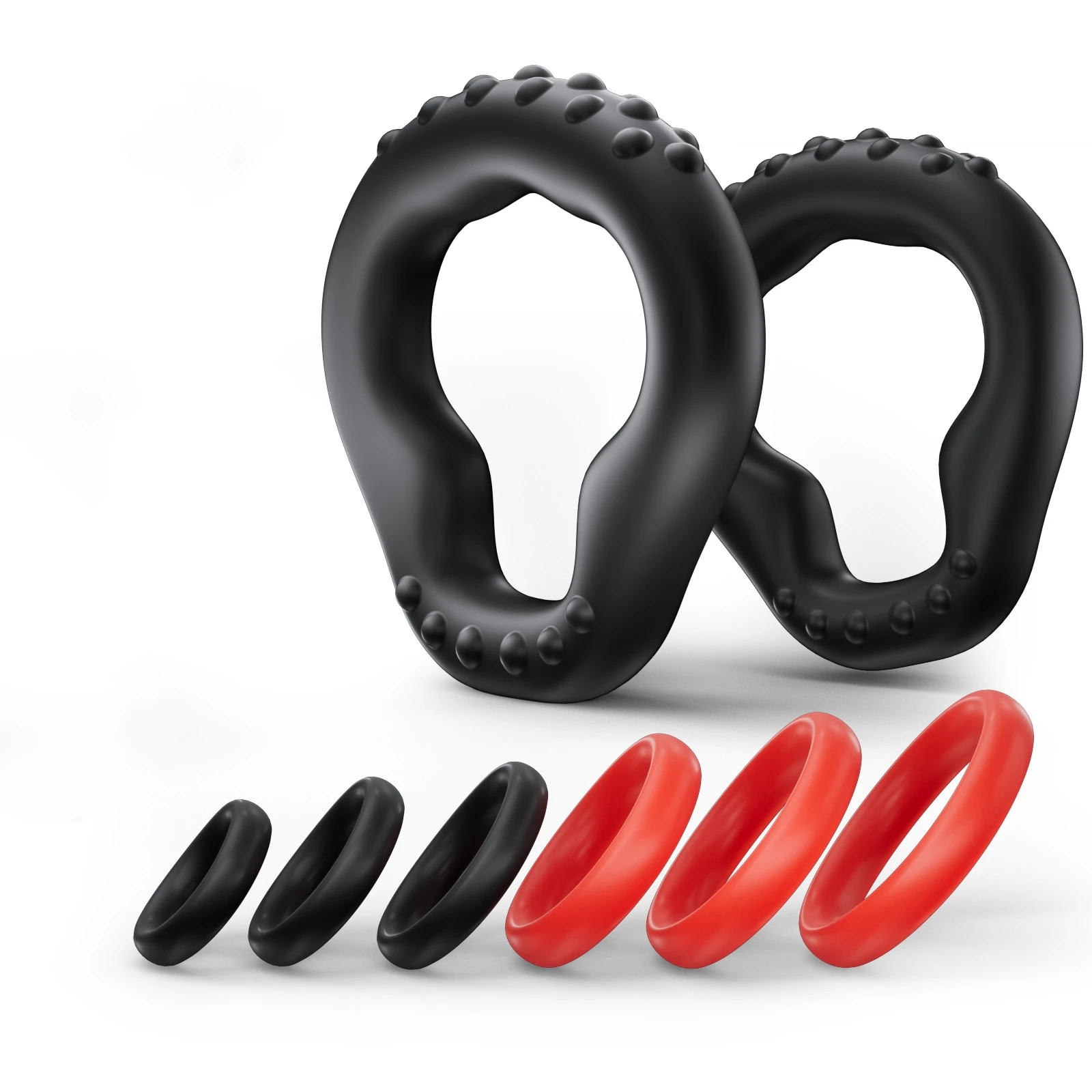 KUSHOR 8 PCS Silicone Penis Ring Set Cock Rings 6 Pressure Points Delay Ejaculation Soft Cockring Adult Sex Toys for Men Couples - view 2