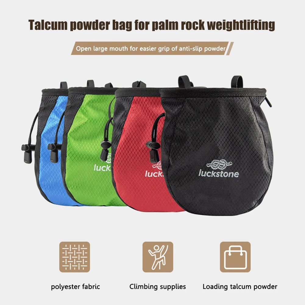 Magnesium Powder Bag Waterproof Polyester Weightlifting Pouch Adjustable Belt Waist Pouch Tear Resistance for Outdoor Climbing