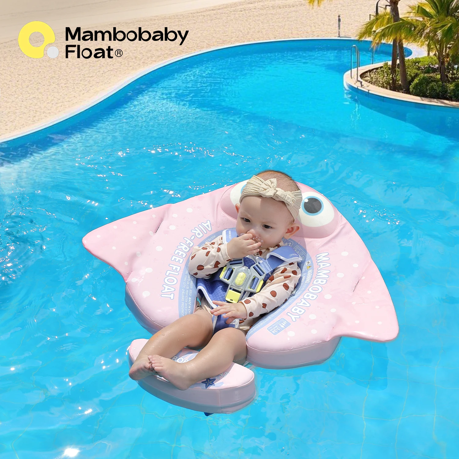 

Mambobaby Float Gentle, smooth, non-irritating Canopy Safe Air-Free Core Baby Swimming Ring Toddler Pool Float Infant Water Ring