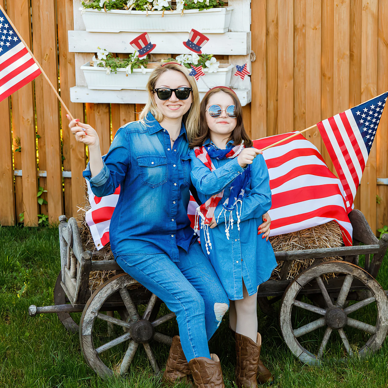 

4 шт., детские застежки для волос, обручи для волос с американским флагом, легкие удобные повязки на голову для вечеринок, реквизит для фотосессии, праздничная повязка на голову