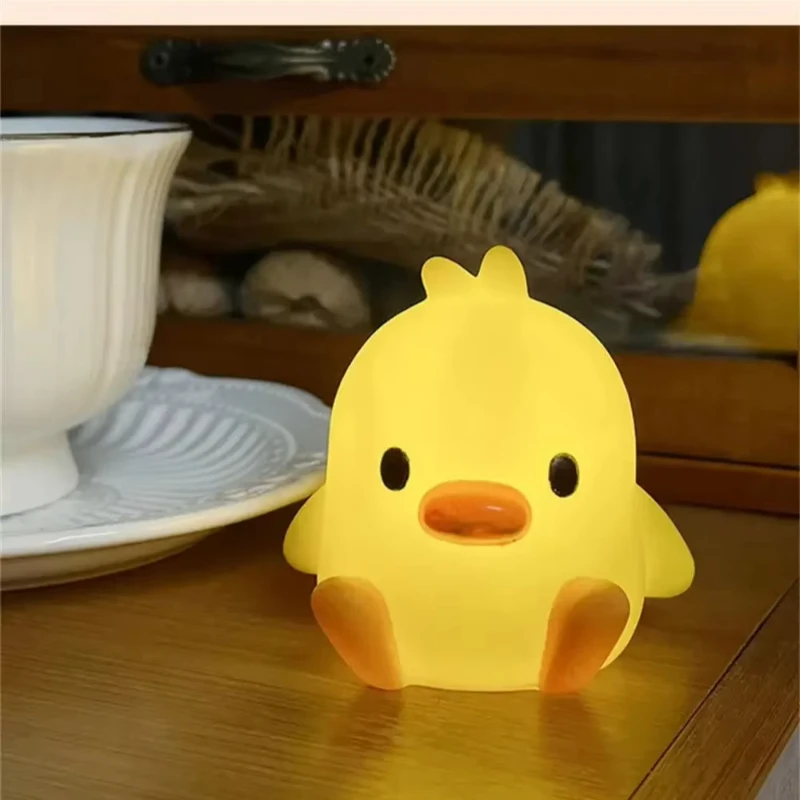 Sono dos desenhos animados noite lâmpada animal dos desenhos animados pato frango led para luz suave noite crianças quarto cabeceira decoração para casa luz ambiente