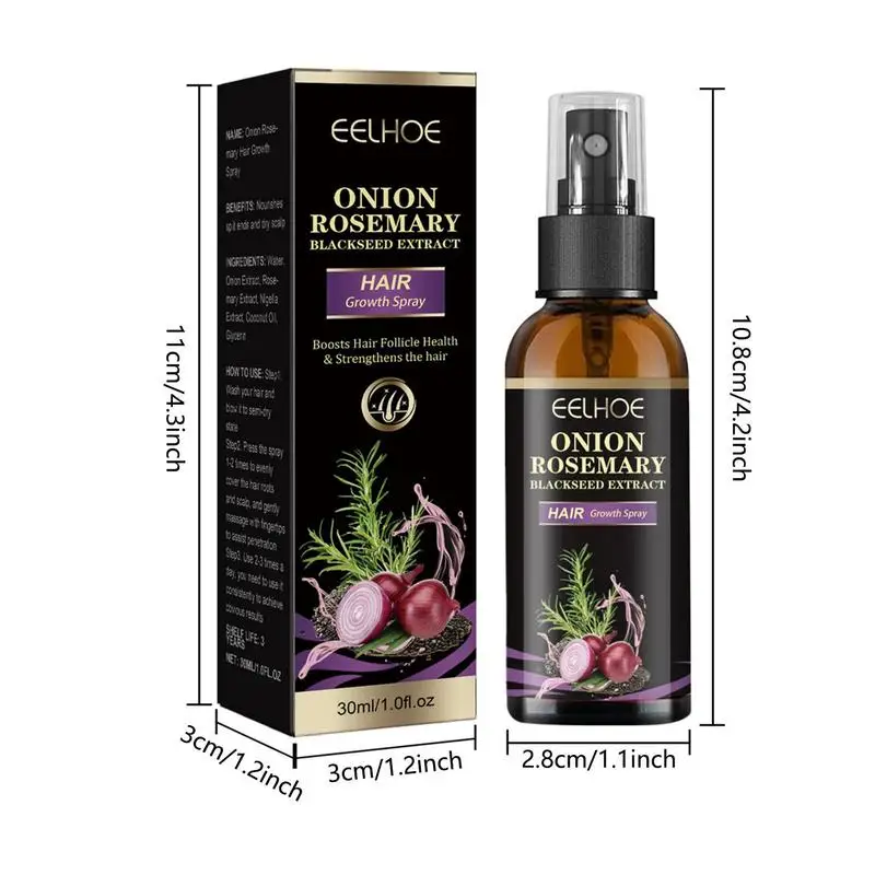 30ml Hair Growth Spray Onion Rosemary Dense Anti Hair Loss Essence Fast Growing Hair Care Hair Growth Spray for Men Women #W0 images - 6