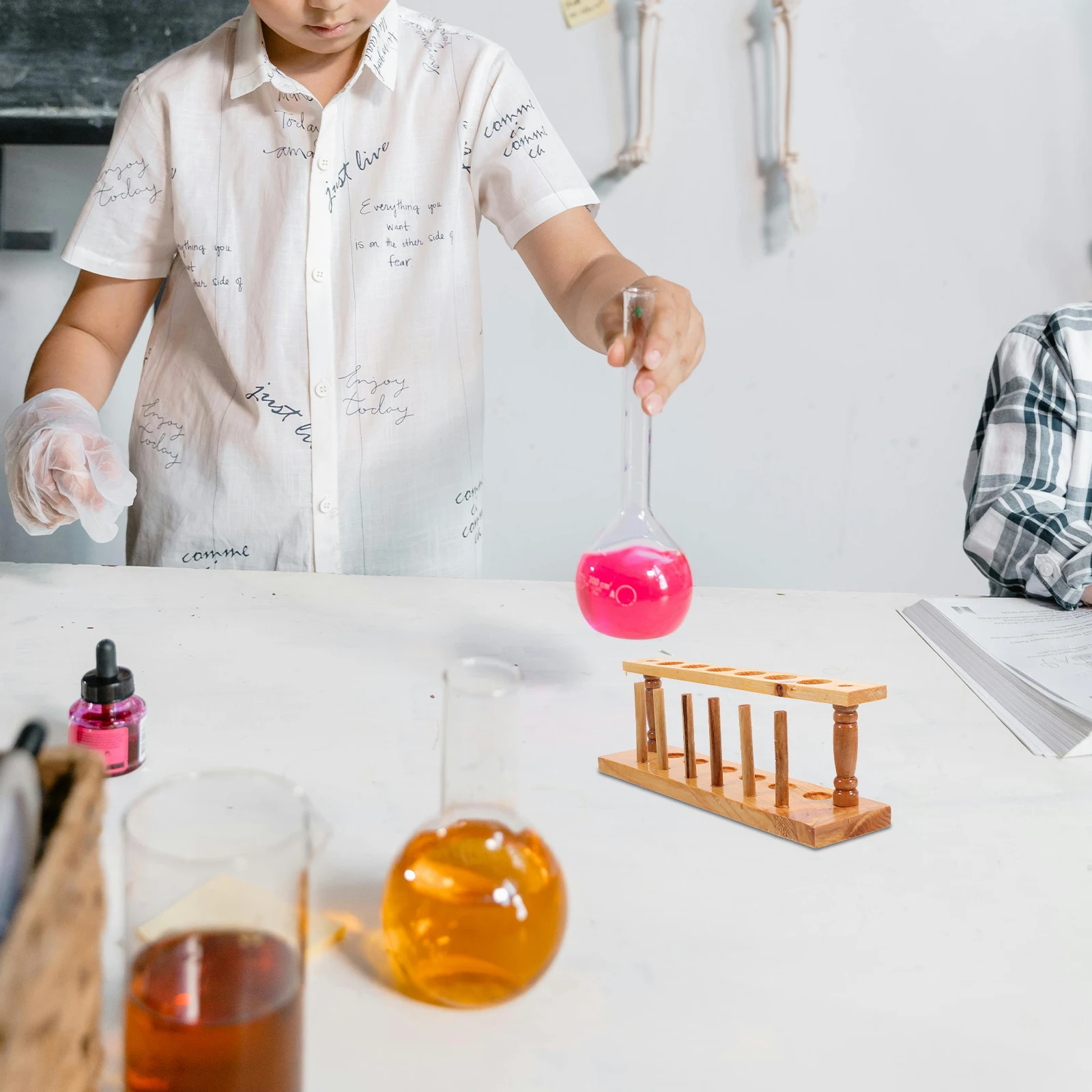 

Wooden Test Tube Rack Laboratory Holder Small Bottle Stand Detachable Storage Teaching Equipment Lab ganizer Sturdy Structure
