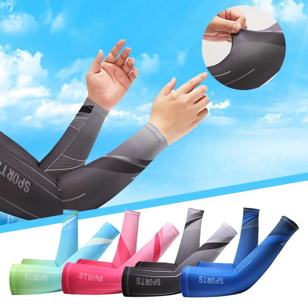 1pair Cycling Ice Sleeve Arm Guards Summer Sleeve Sport Driving Arm Fishing Outdoor Protectio Cover T4v6