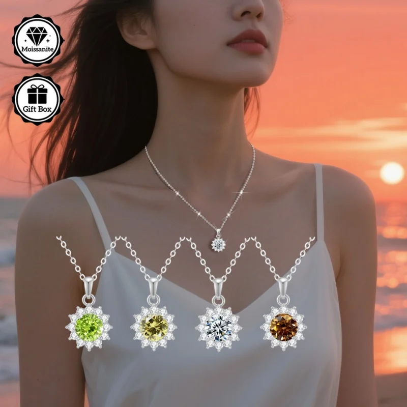 

Ожерелье из стерлингового серебра LAMVOICE S925, ожерелье из муассанита 1 карат, gif высокого качества, ювелирные изделия для женщин, рождественский giftt