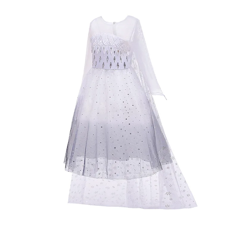 Frozen Dress for Halloween Elsa Snowflake Dress Grils Mesh Sequins Long Princess Fancy Gowns Birthday Party Carnival Costume