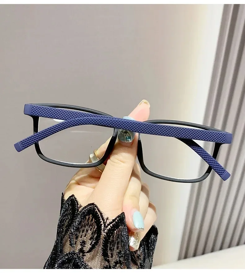 Übergroße quadratische Lesebrille für Damen, blaues Licht blockierend, großer Rahmen, hochwertige Presbyopie-Brille, Dioptrien 0 ~ + 3,5 Gafas – Detail 4