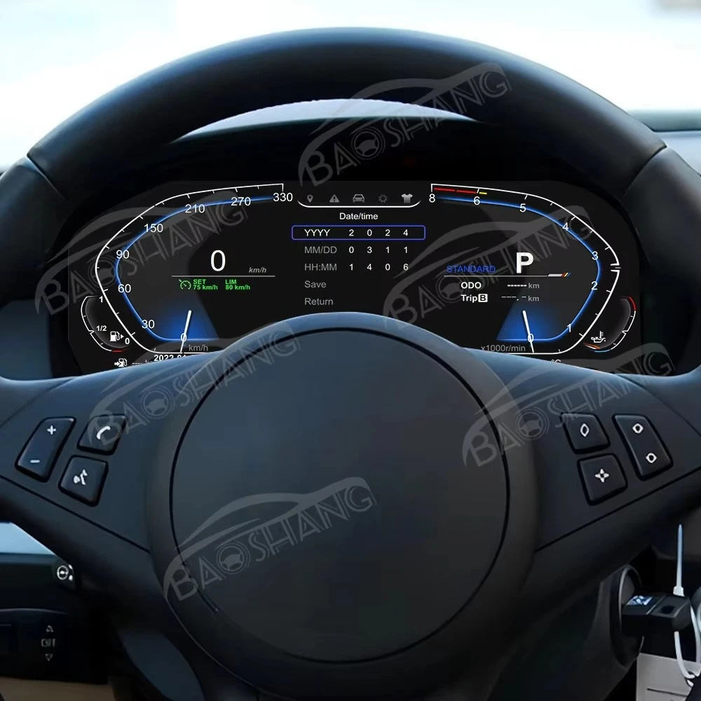 12.3''Digital Cluster for E60 E61 2003-2009 CIC CCC Car LCD Dashboard Instrument Panel Speed Meter Multimedia Cockpit Player