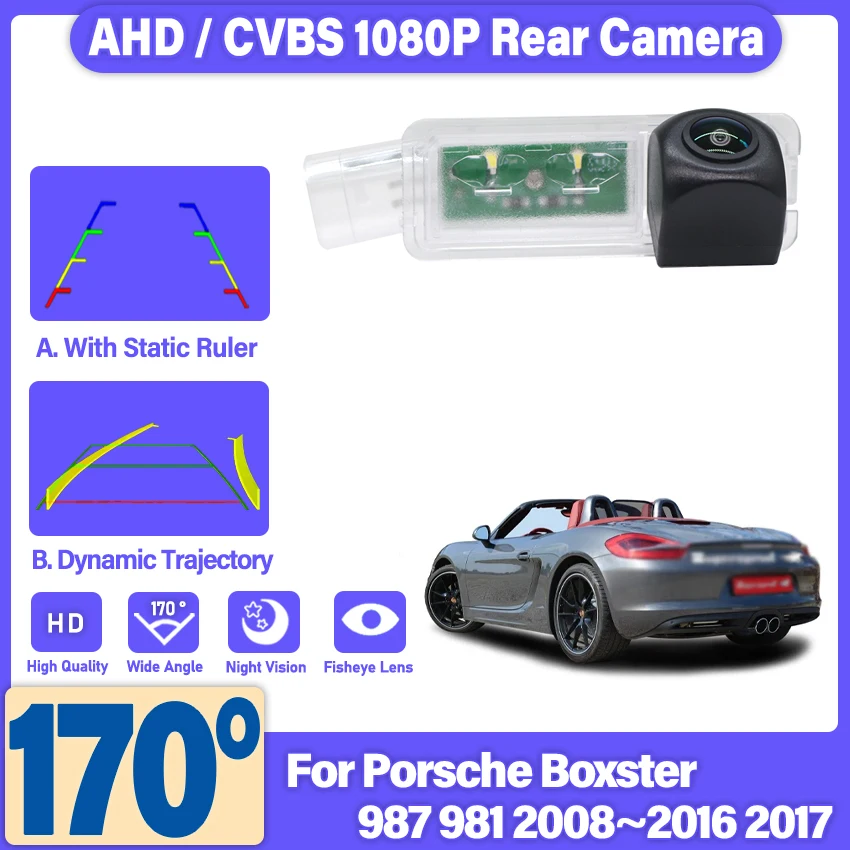 Fisheye Lens AHD Rear Camera For Porsche Boxster 987 981 2008~2017 Night Vision Parking Reversing Camera license plate Camera