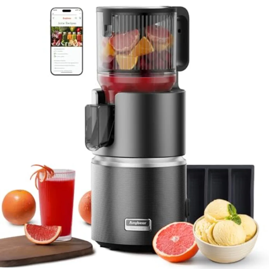

Anybear Cold Press Juicer 350W Dual Slow-Squeezing Masticating Juicer with 4.9 Large Feed Chute for Whole Fruits Veggies High Y