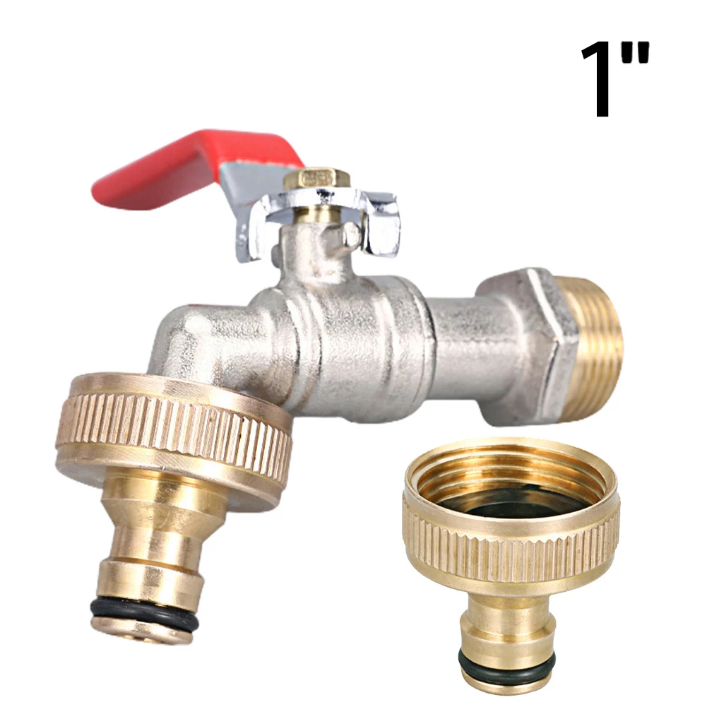 1inch BSPF Brass Fitting Hose Tap Pipe Connector Garden Car Wash Water Gun Pipe Joint Faucet Adapter