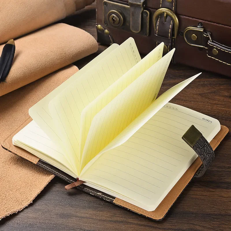 200 Pages B5A5A6 Code with Lock Diary Book Notepad Agenda Planner European Style Retro Notebook Simple Hand Account Book
