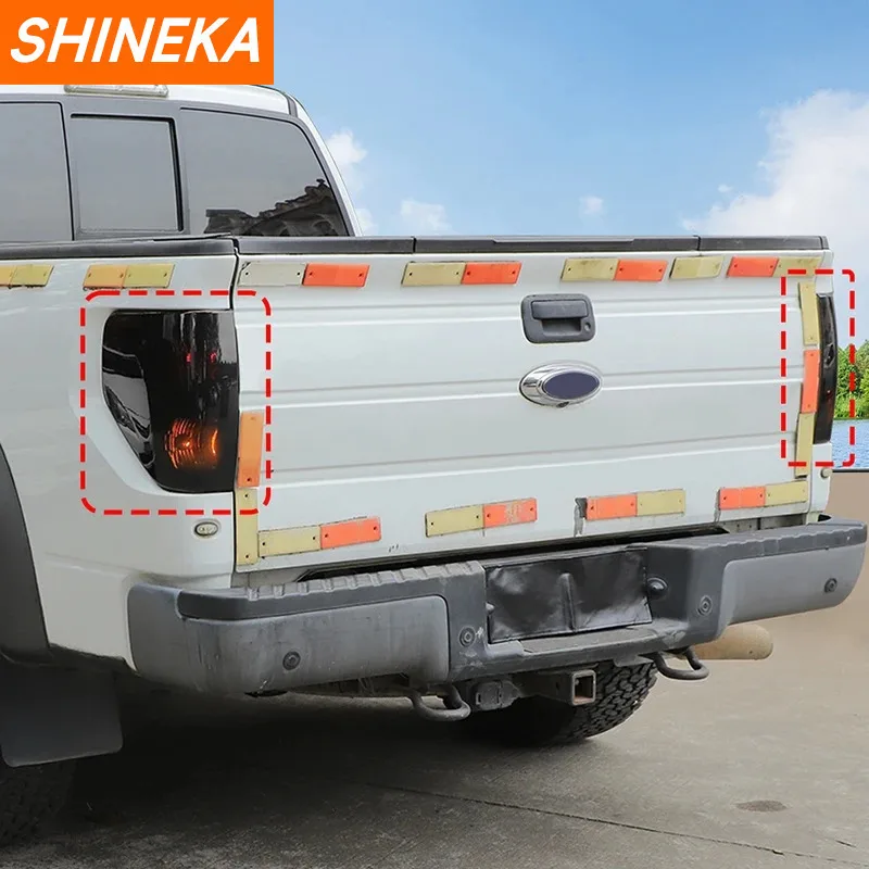

SHINEKA Car Rear Tail Light Lamp Decoration Cover fit for Ford F150 Raptor 2009-2014 Exterior Taillight Guard Cover Accessories