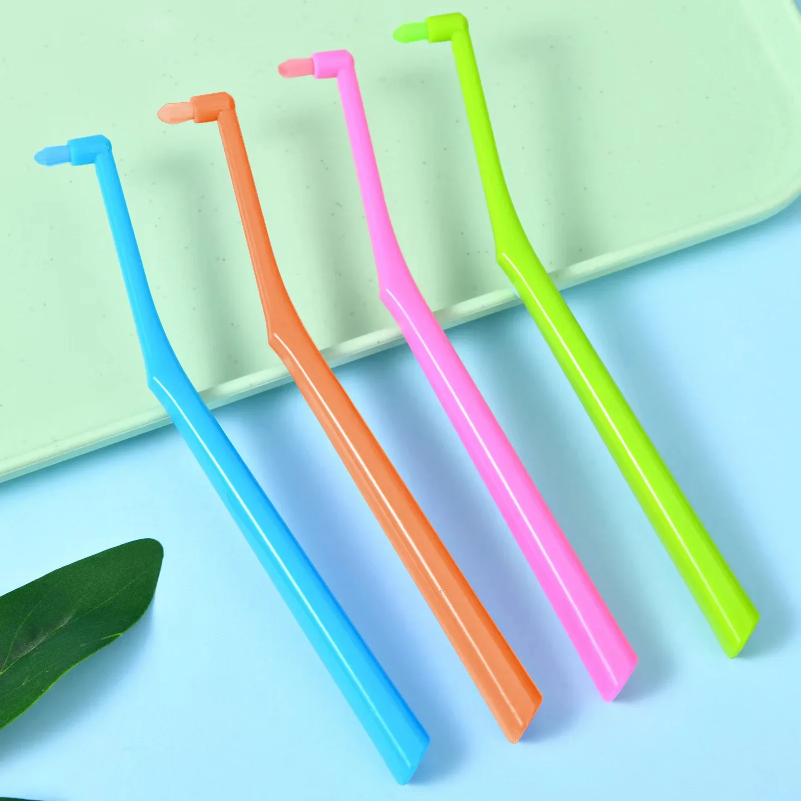 30Pcs Orthodontic Toothbrush Pointed Head Soft Hair Correction Clean Teeth Gap Floss Oral Hygiene Teeth Braces Tooth Brushes