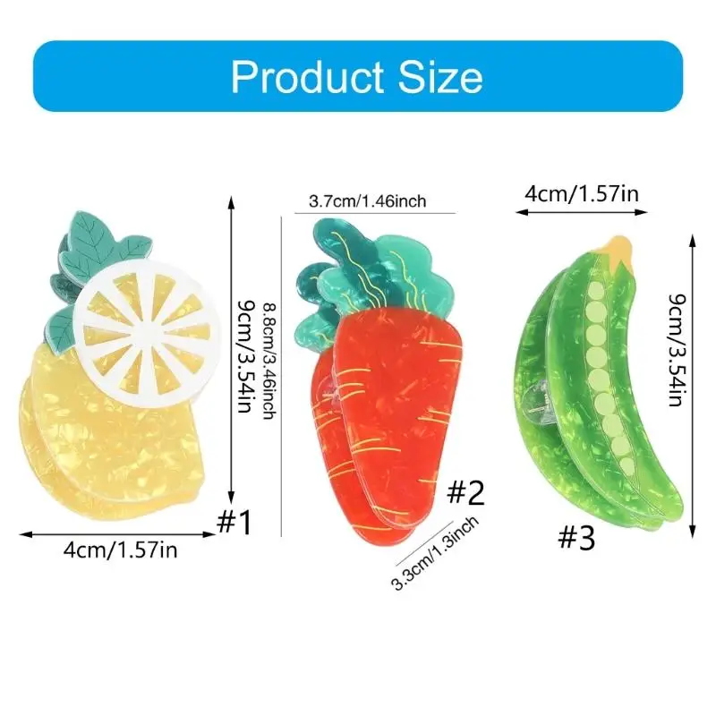 مشبك شعر PVC مزخرف A52E بتصميم فواكه لإكسسوارات شعر نسائية لتزيين الشعر #6