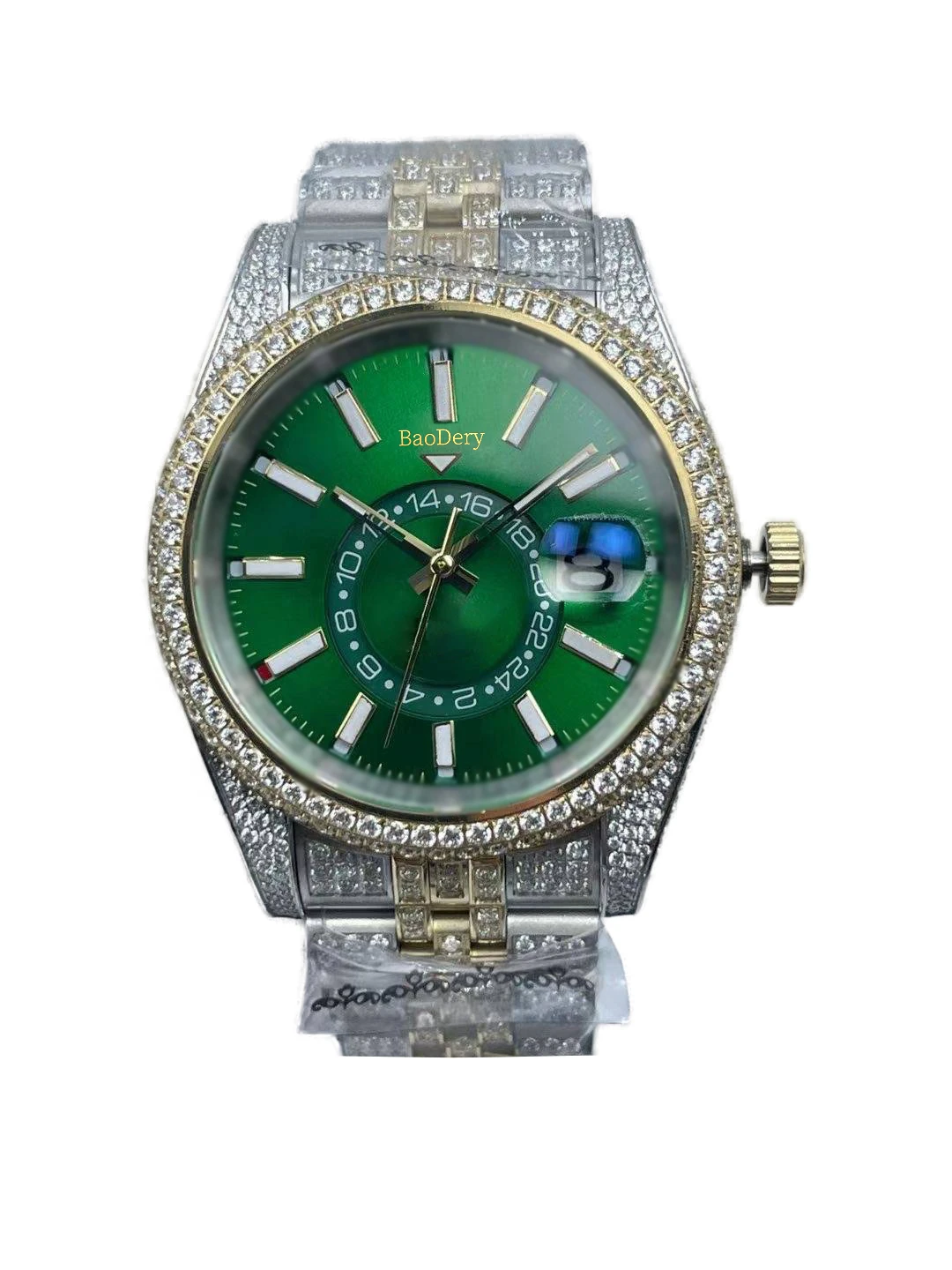 Customized Logo42mmluxury men's watch with sapphire mirror, diamond bezel and mechanical movement, the best gift for men